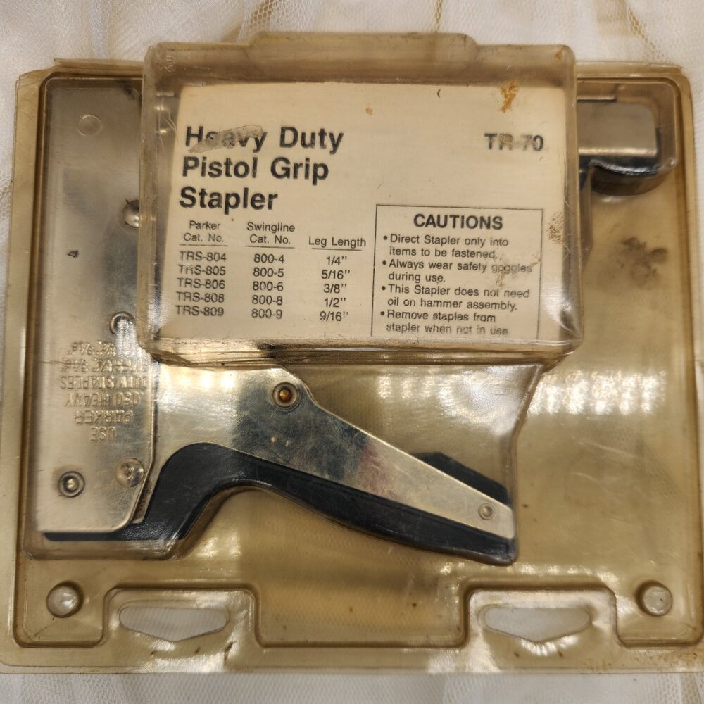 NEW-Vintage Parker TR700 Heavy Duty Pistol Grip Stapler